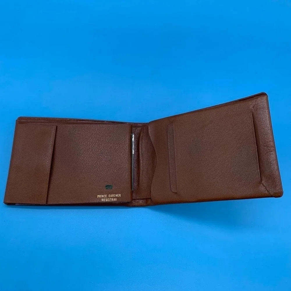 Vintage Prince Gardner‎ Genuine Buffalo Calf Wallet Brown Registrar Bifold